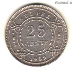 Белиз 25 центов 1989