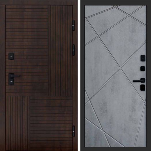 Входная дверь Termo-door Премиум винорит Веста Дуб с терморазрывом - Лучи Бетон темный