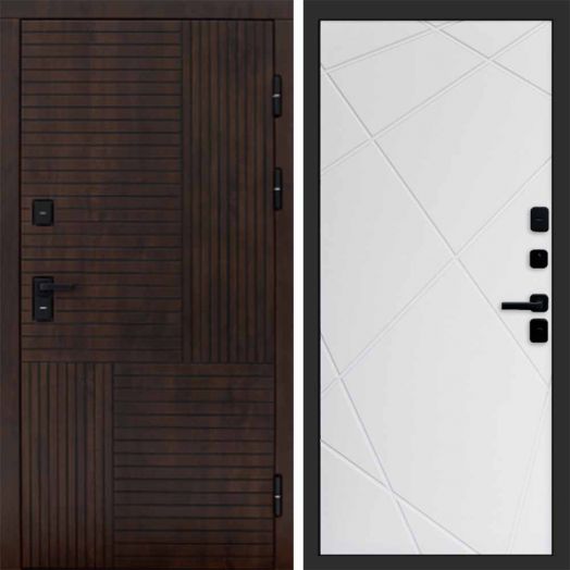 Входная дверь Termo-door Премиум винорит Веста Дуб с терморазрывом - Лучи Белый