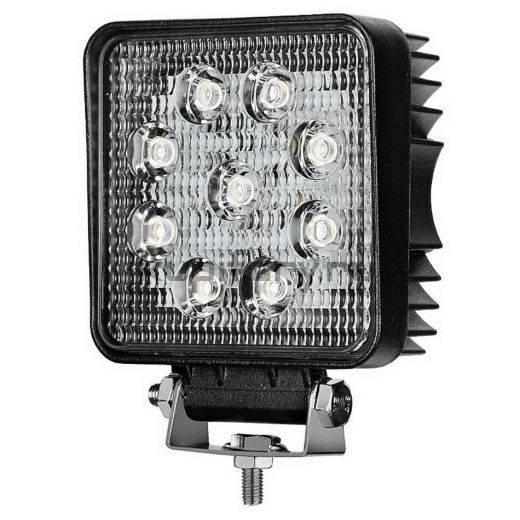 Светодиодная квадратная фара 27 Ватт 9 LED Epistar 11 см ближнего света