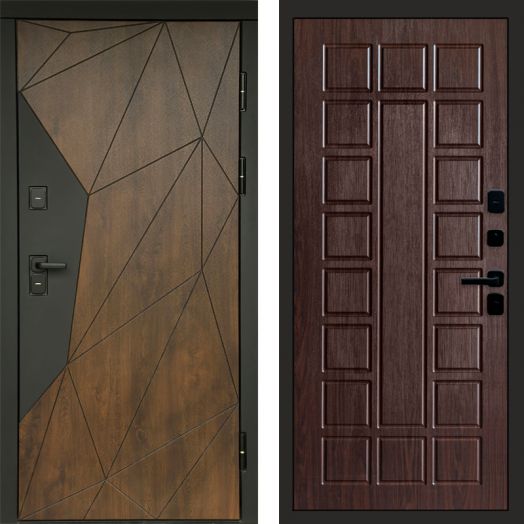 Входная дверь Termo-door Премиум винорит Геометрия Дуб с терморазрывом - Престиж Венге