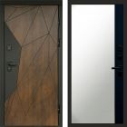 Входная дверь Termo-door Премиум винорит Геометрия Дуб с терморазрывом - Широкое Зеркало Фацет Черный кварц