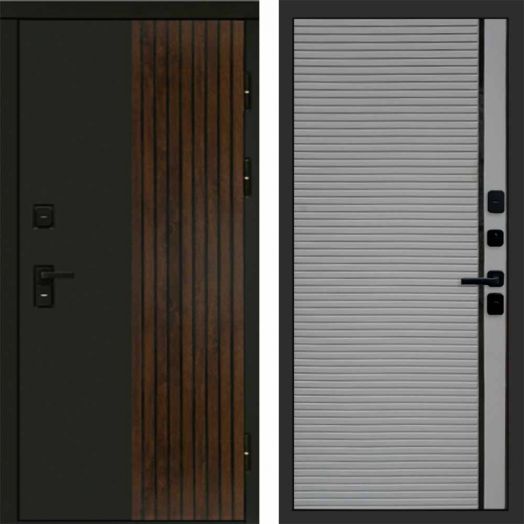 Входная дверь Termo-door Премиум винорит Форт Дуб с терморазрывом - Porte Грей софт