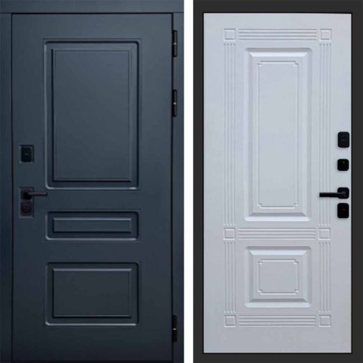Входная дверь Termo-door Аляска Графит с терморазрывом - Мадрид Белый софт