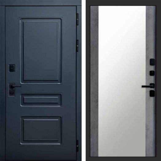 Входная дверь Termo-door Аляска Графит с терморазрывом - Зеркало Бетон темный