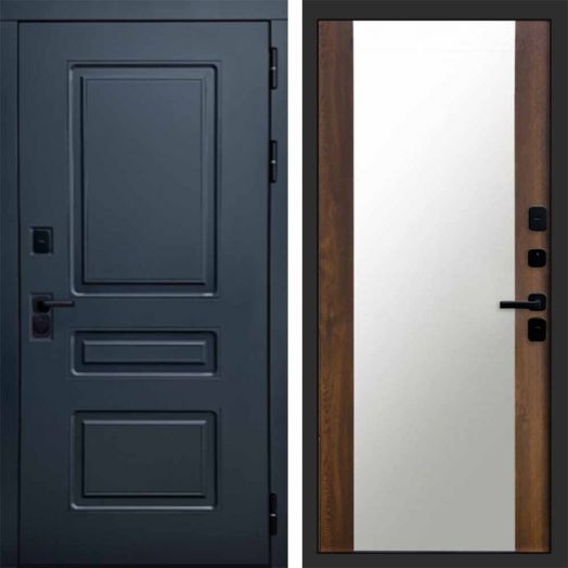 Входная дверь Termo-door Аляска Графит с терморазрывом - Зеркало Дуб