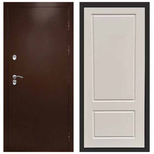 Входная дверь Termo-door Сибирь Антик медь с терморазрывом - Марсель Слоновая кость