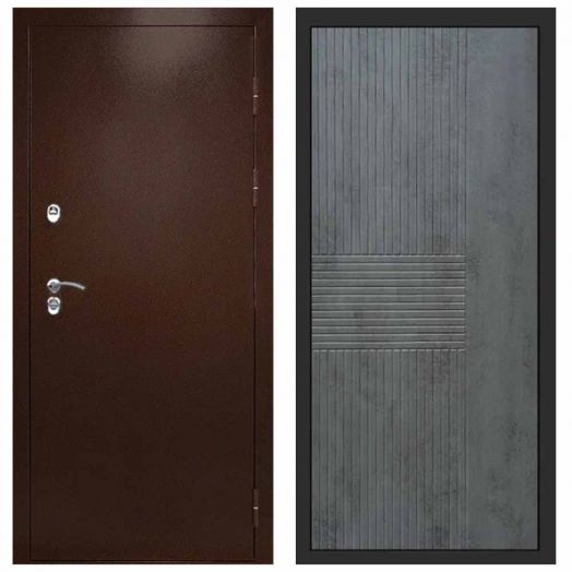 Входная дверь Termo-door Сибирь Антик медь с терморазрывом - Мастино Бетон темный
