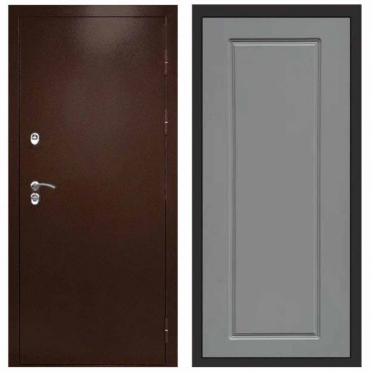Входная дверь Termo-door Сибирь Антик медь с терморазрывом - Гранд Грей софт