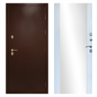 Входная дверь Termo-door Сибирь Антик медь с терморазрывом - Зеркало Белый софт