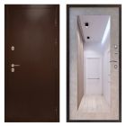 Входная дверь Termo-door Сибирь Антик медь с терморазрывом - Зеркало триумф Бетон светлый