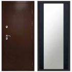Входная дверь Termo-door Сибирь Антик медь с терморазрывом - Зеркало Черный кварц+тонировка