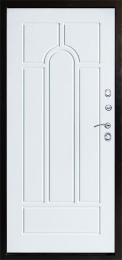 Входная дверь Termo-door Сибирь Антик серебро с терморазрывом - Арка Белое дерево