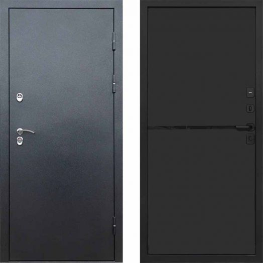 Входная дверь Termo-door Сибирь Антик серебро с терморазрывом - Нео Black