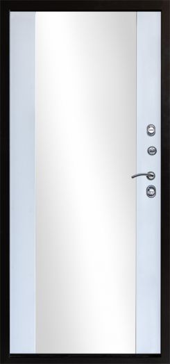 Входная дверь Termo-door Сибирь Антик серебро с терморазрывом - Зеркало Белый софт