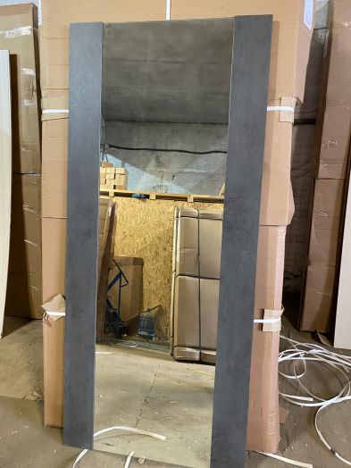 Входная дверь Termo-door Сибирь Антик серебро с терморазрывом - Зеркало Бетон темный