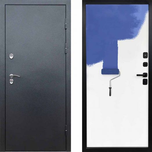 Входная дверь Termo-door Сибирь Антик серебро с терморазрывом - Грунт под покраску