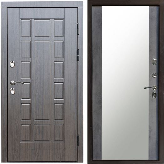 Входная дверь Termo-door Премиум винорит Виргиния Венге с терморазрывом - Зеркало Бетон темный