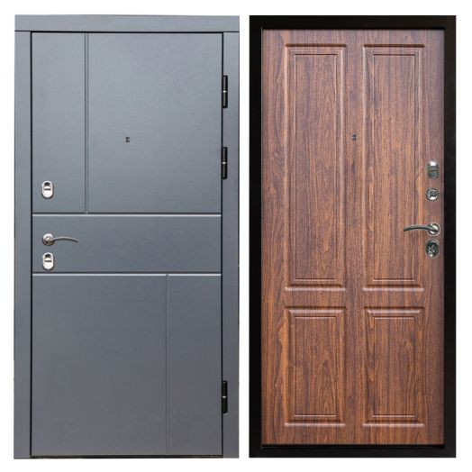 Входная дверь Termo-door Премиум винорит Вертикаль Грей с терморазрывом - Орех стандарт