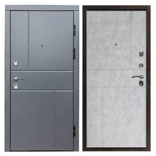 Входная дверь Termo-door Премиум винорит Вертикаль Грей с терморазрывом - Горизонт Бетон светлый