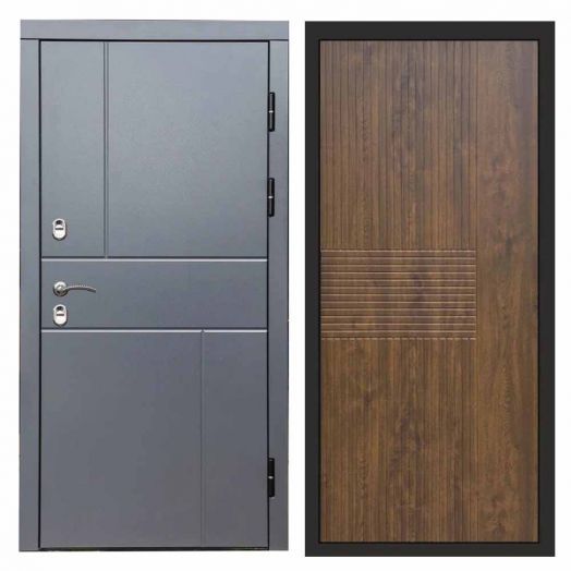 Входная дверь Termo-door Премиум винорит Вертикаль Грей с терморазрывом - Мастино Дуб