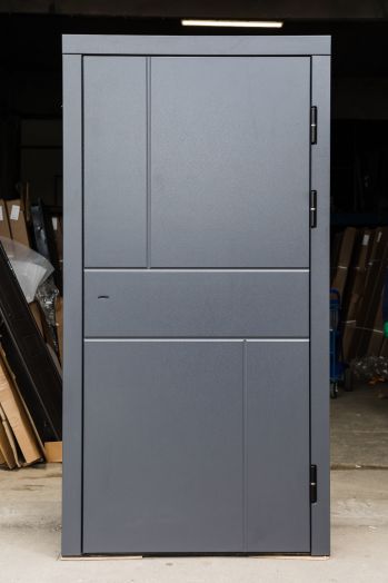 Входная дверь Termo-door Премиум винорит Вертикаль Грей с терморазрывом - FLAT Дуб