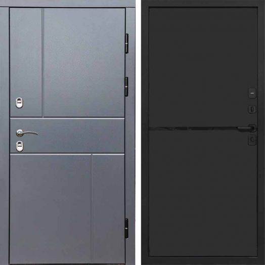 Входная дверь Termo-door Премиум винорит Вертикаль Грей с терморазрывом - Нео Black