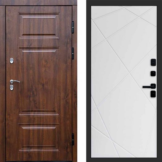 Входная дверь Termo-door Премиум винорит Дуб с терморазрывом - Лучи Белый