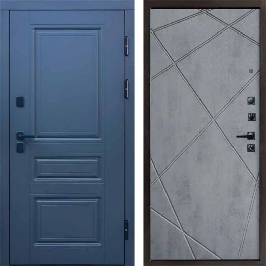 Входная дверь Termo-door Премиум винорит Орегон Графит с терморазрывом - Лучи Бетон темный