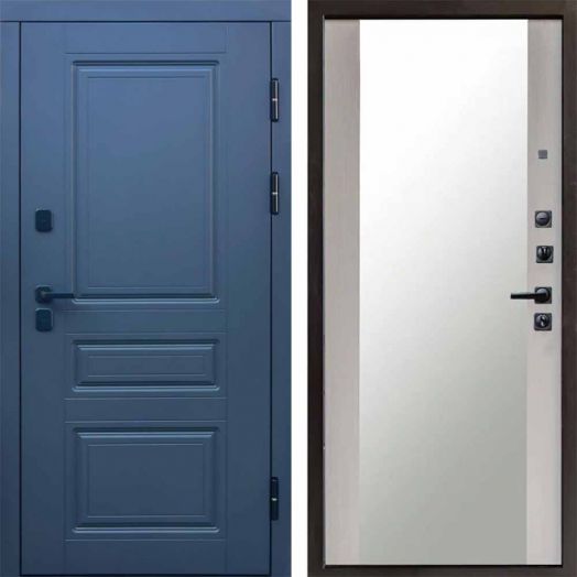 Входная дверь Termo-door Премиум винорит Орегон Графит с терморазрывом - Зеркало Лиственница