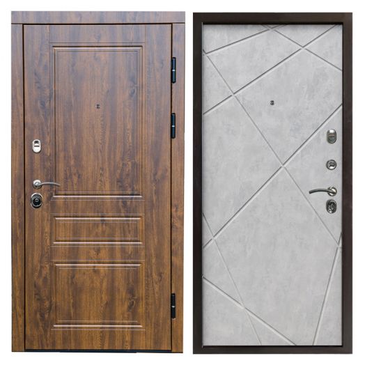 Входная дверь Termo-door Премиум винорит Орегон Дуб с терморазрывом - Лучи Бетон светлый