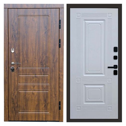 Входная дверь Termo-door Премиум винорит Орегон Дуб с терморазрывом - Мадрид Белый софт