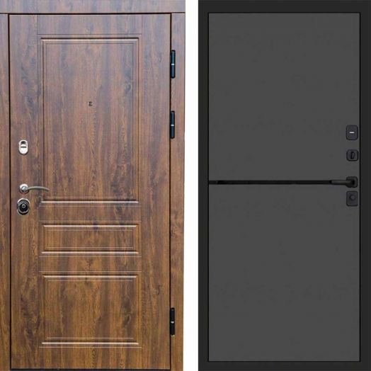 Входная дверь Termo-door Премиум винорит Орегон Дуб с терморазрывом - Нео Графит