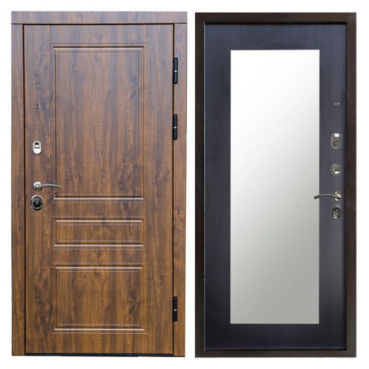 Входная дверь Termo-door Премиум винорит Орегон Дуб с терморазрывом - Зеркало триумф Венге