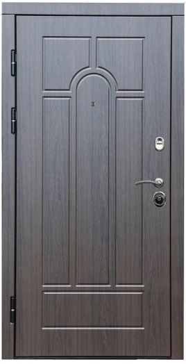 Входная дверь Termo-door Премиум винорит Модена Венге с терморазрывом - Широкое Зеркало Фацет Черный кварц