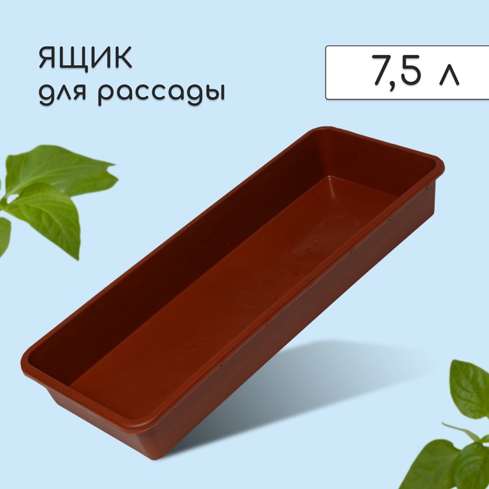 Ящик для рассады, 53?21.5?7.2 см, 7.5 л, пластик, МИКС