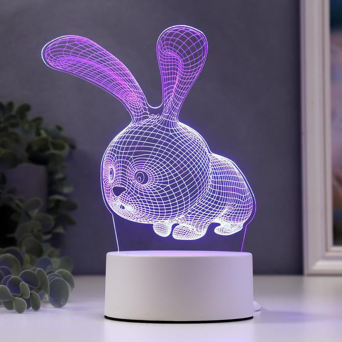 Светильник «Кролик» LED RGB от сети 9.5?14?19 см RISALUX