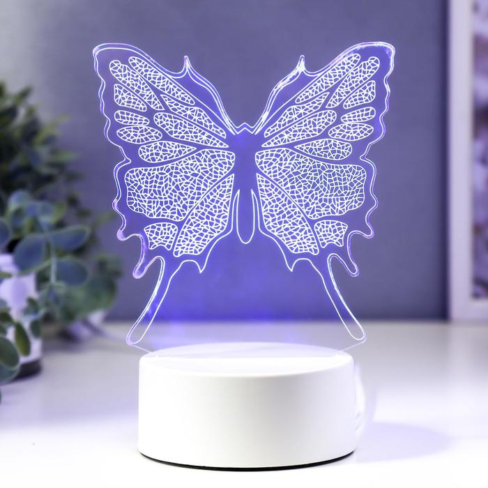 Светильник «Бабочка» LED RGB от сети 9.5?13?17 см RISALUX