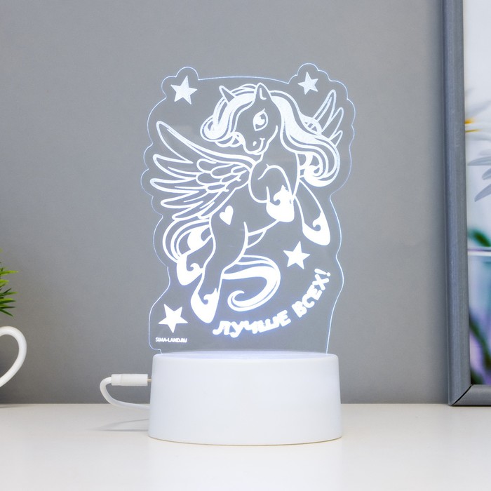 Светильник сенсорный "Лучше всех" LED 7 цветов USB/от батареек белый RISALUX