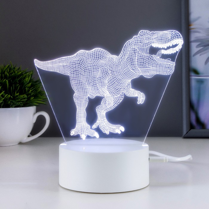Светильник сенсорный «Тираннозавр» LED 7 USB/от батареек белый 16?9.5?16 см RISALUX