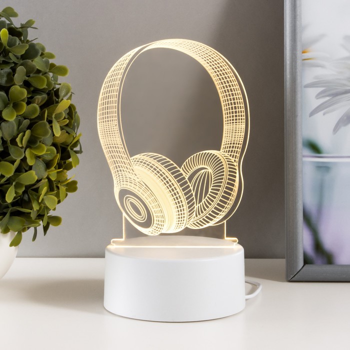 Ночник «Наушники» LED 3000K USB 10.2?17.9 см