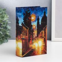 Сейф-книга дерево под шёлк "Улицы ночного города" 17х11х5 см