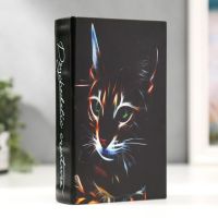 Шкатулка книга-сейф «Кошка в лучах лазера», с замком, дерево, искусственная кожа, 21?13?5 см