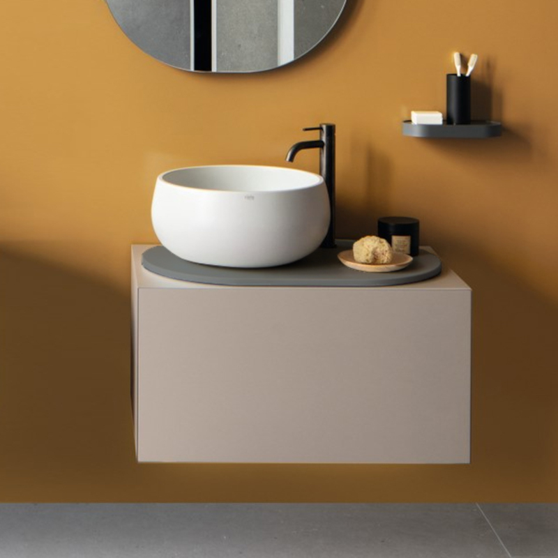 Изображение Cielo Delfo столешница 720х455х20 мм, керамическая овальная, без отверстий для смесителя