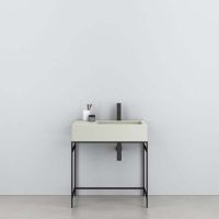 Cielo Narciso раковина 760х500х165 мм, без отверстия для смесителя, 2 намечены, чаша справа, отверстия слева для установки бокового ящика схема 1