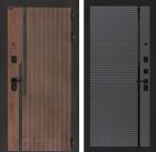 Входная дверь Лабиринт KARMINA - 22 Графит софт, черная вставка