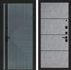 Входная дверь Лабиринт CREDOR - 25 Бетон светлый (черная вставка)