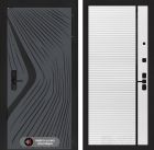 Входная дверь Лабиринт LEOLAB - 22 Белый софт черная вставка