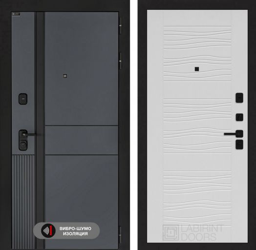 Входная дверь Лабиринт EVOLAB - 06 Белое дерево