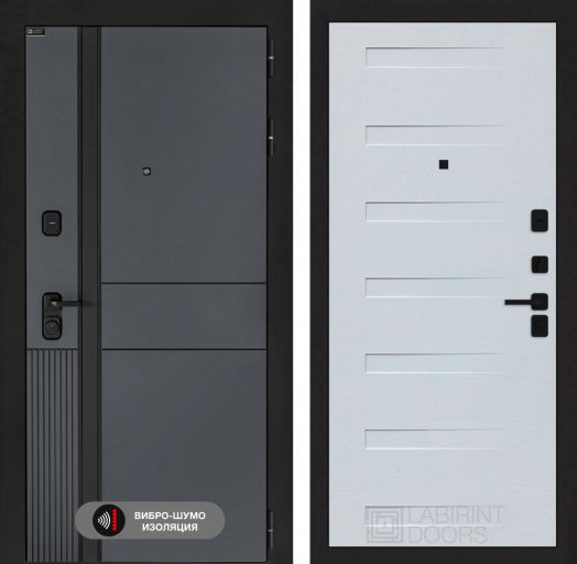 Входная дверь Лабиринт EVOLAB - 14 Дуб кантри белый горизонтальный